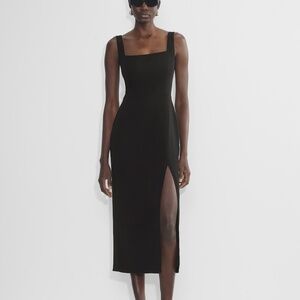 NWT Babaton 90s Slit Midi Dress in Black - 0